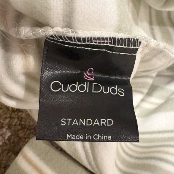 Cuddl Duds Twin Flannel Sheet Set – Green, White & Tan Striped - Picture 4 of 8